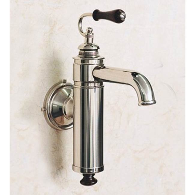 Herbeau ''Estelle'' Wall Mounted Single Lever Mixer with Ceramic Cartridge in Wooden Handle, Lacquered Polished Black Nickel