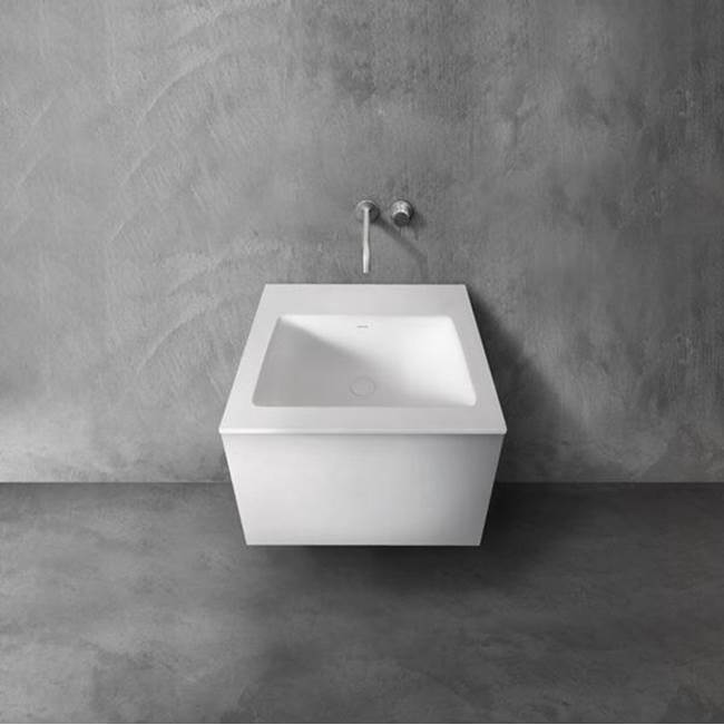 Blu Bathworks series 600 blu•stone™ integrated basin vanity top, 1/2'' thick; 23 3/4''W x 6 3/4''H x 20 1/4''D; Slate Matte