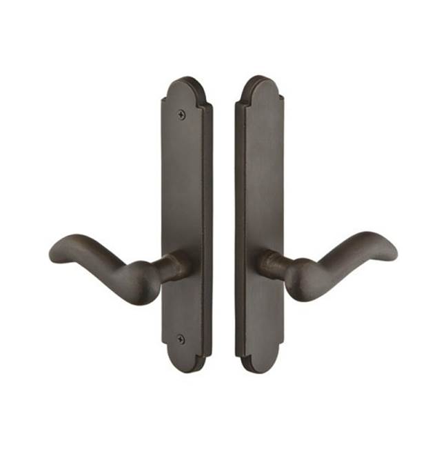Emtek Multi Point C6, Non-Keyed Fixed Handle OS, Operating Handle IS, Arched Style, 2'' x 10'', Yuma Lever, LH, TWB