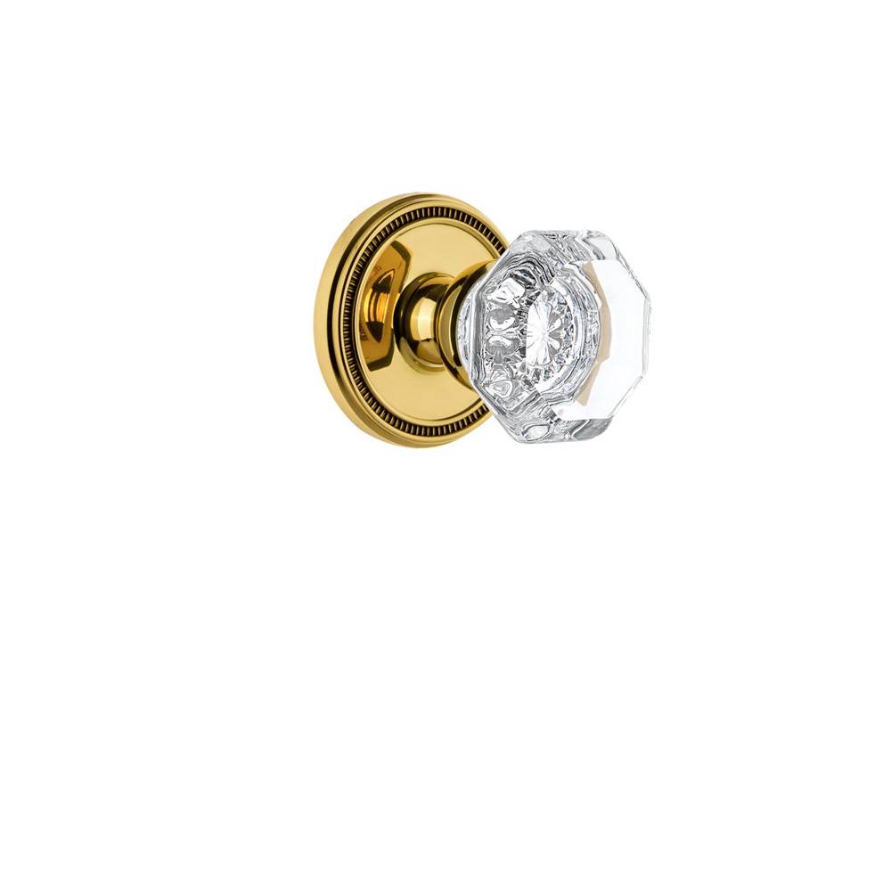 Grandeur Hardware Grandeur Soleil Rosette Privacy with Chambord Crystal Knob in Polished Brass