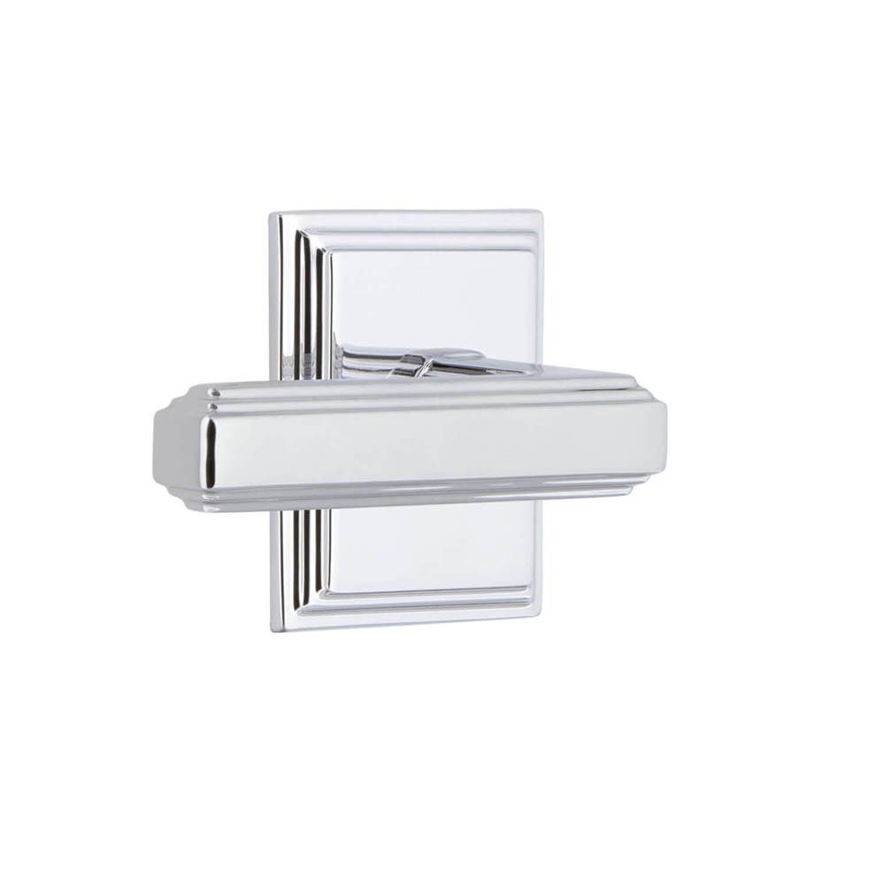 Grandeur Hardware Carre Square Rosette Passage with Carre Lever in Bright Chrome