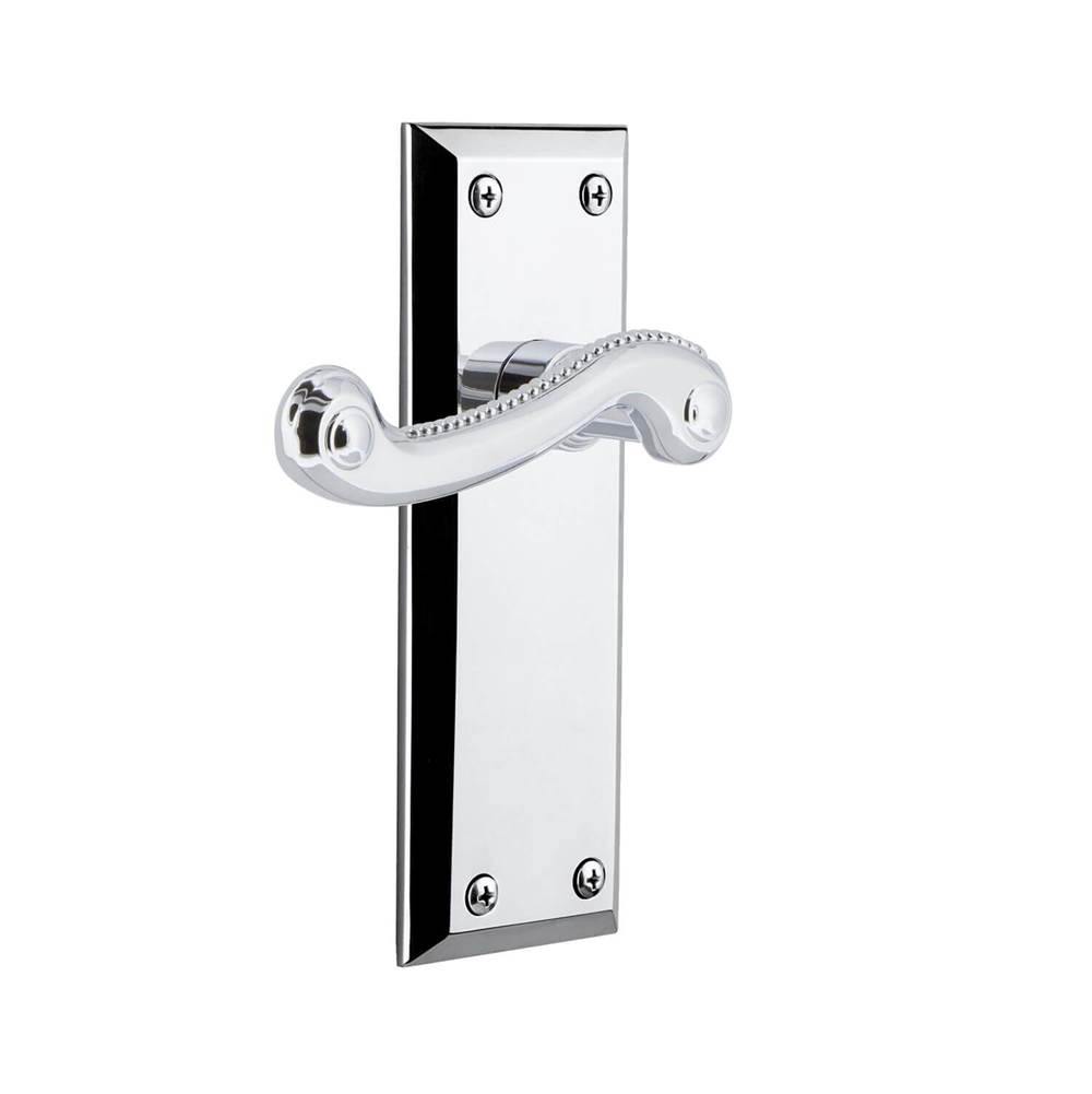 Grandeur Hardware Fifth Avenue Plate Privacy with Newport Lever in Bright Chrome