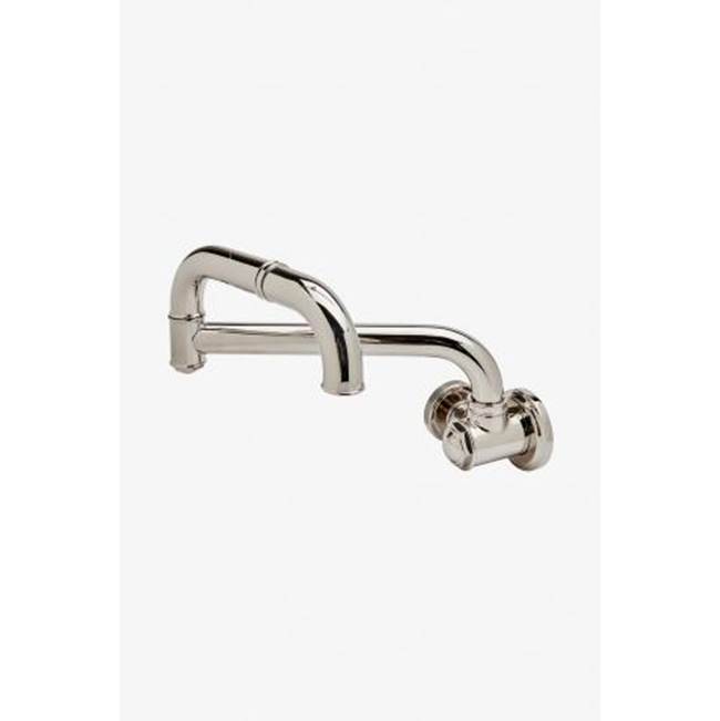 Waterworks On Tap Articulated Pot Filler with Metal Wheel Handle in Burnished Brass
