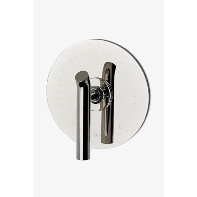 Waterworks Bond Solo Series Round Thermostatic Control Valve Trim with Lever Handle in Matte Gold