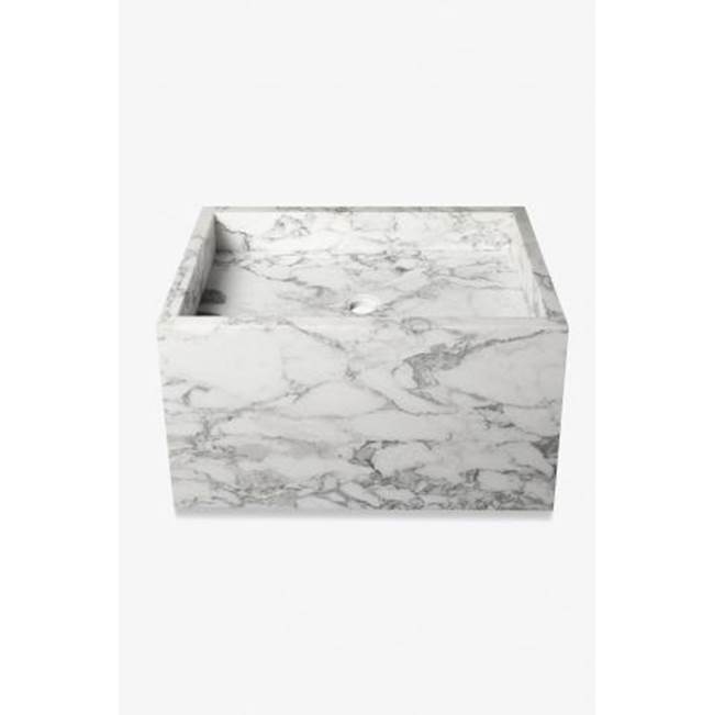 Waterworks Andro Rectangular Single Wall Mounted Marble Lavatory Sink for Wall Mounted Faucets in Soapstone