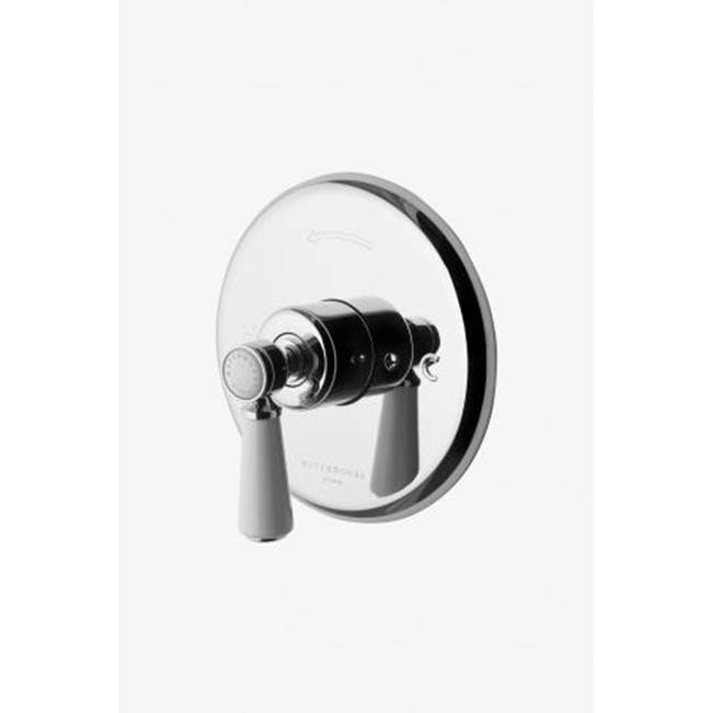 Waterworks Studio COMMERCIAL ONLY Highgate ASH NYC Edition Pressure Balance Control Valve Trim with Porcelain Lever Handles in Chrome/Cerise Red